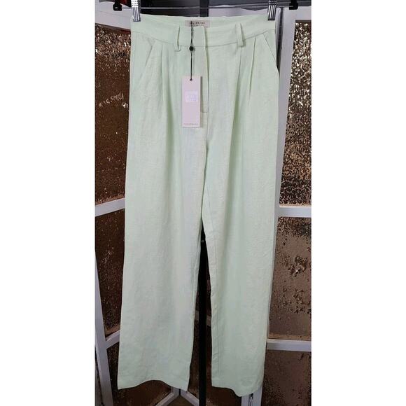 Bed and Bridge Harriet High Rise Pleated Pant Light Green New With Tags $220 - Picture 4 of 15